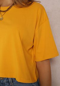 Renee - Żółty T-shirt Phelista. Okazja: na co dzień. Kolor: żółty. Materiał: jeans. Długość rękawa: krótki rękaw. Długość: krótkie. Styl: casual, klasyczny #3