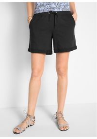 bonprix - Szorty dresowe z czystej bawełny. Kolor: czarny. Materiał: bawełna, dresówka #1