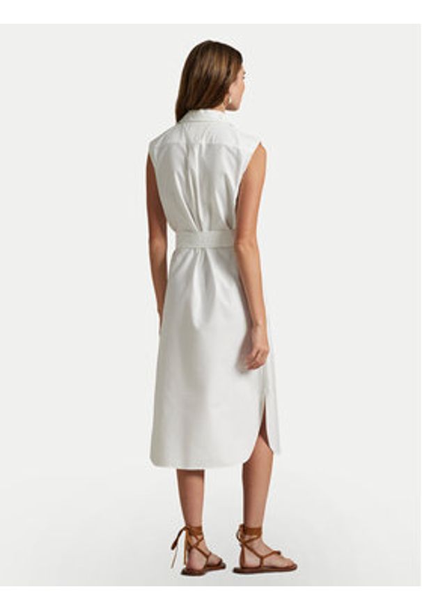 Polo Ralph Lauren Sukienka koszulowa 211965853001 Biały Regular Fit. Typ kołnierza: polo. Kolor: biały. Materiał: bawełna. Typ sukienki: koszulowe