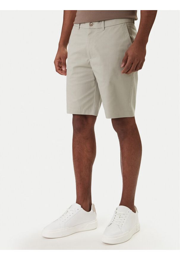 Calvin Klein Szorty materiałowe LV04LF622G Brązowy Slim Fit. Kolor: brązowy. Materiał: bawełna