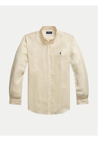 Polo Ralph Lauren Koszula 710968915005 Beżowy Slim Fit. Typ kołnierza: polo. Kolor: beżowy. Materiał: len #4