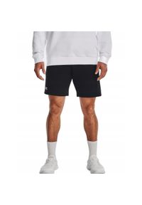 Spodenki fitness męskie Under Armour Rival Fleece. Kolor: czarny. Materiał: dresówka. Sport: fitness