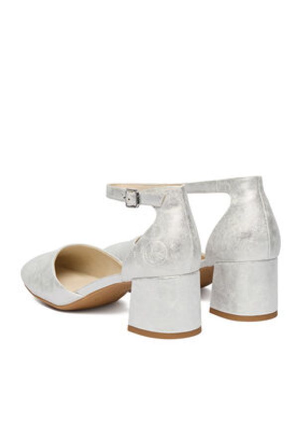 Rieker Czółenka 44762-90 Srebrny. Kolor: srebrny. Materiał: materiał