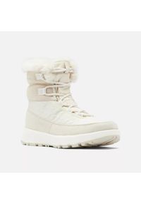 columbia - Buty do chodzenia damskie Columbia Slopeside Peak Luxe. Wysokość cholewki: za kostkę. Zapięcie: sznurówki. Kolor: beżowy. Materiał: skóra, syntetyk, materiał. Szerokość cholewki: normalna. Sezon: zima
