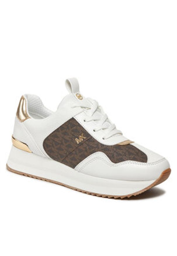 MICHAEL Michael Kors Sneakersy Raina Trainer 43R4RNFSAB Brązowy. Kolor: biały. Materiał: skóra
