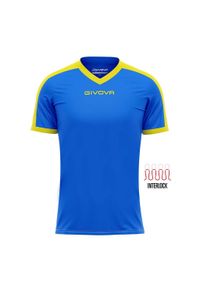 Koszulka piłkarska dla dorosłych Givova Revolution Interlock. Kolor: niebieski, wielokolorowy, różowy, żółty, pomarańczowy. Sport: piłka nożna #1