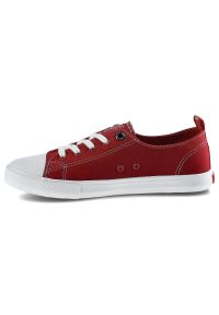 Big-Star - Czerwone Trampki Big Star Damskie Sznurowane Buty. Okazja: na co dzień, na spacer. Zapięcie: sznurówki. Kolor: czerwony. Materiał: guma, jeans, materiał. Szerokość cholewki: normalna. Sezon: wiosna. Styl: casual #3