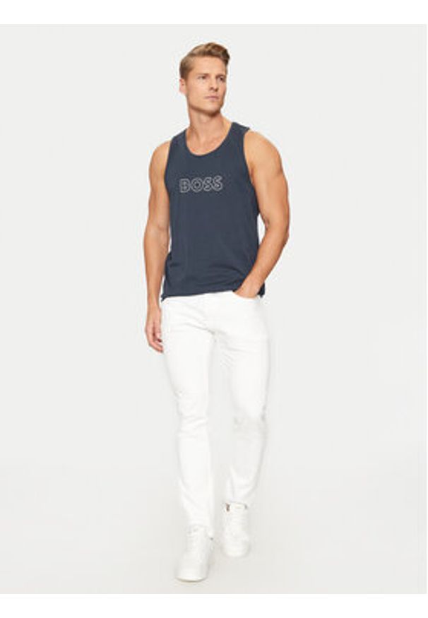 BOSS - Boss Tank top Beach 50491711 Granatowy Regular Fit. Kolor: niebieski. Materiał: bawełna