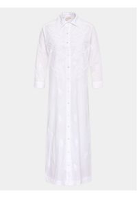 SELMARK - Selmark Sukienka koszulowa Vestido BC069 Biały Regular Fit. Kolor: biały. Materiał: bawełna. Typ sukienki: koszulowe