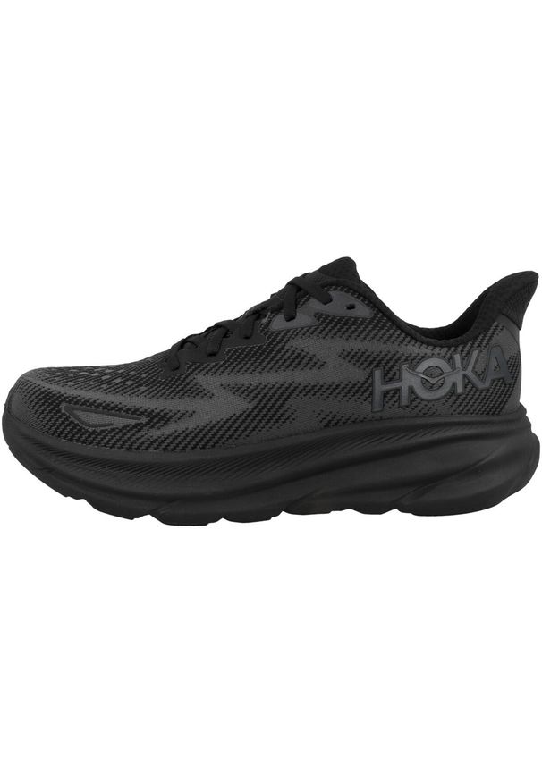HOKA - Buty do biegania męskie Hoka One One Clifton 9. Zapięcie: sznurówki. Kolor: czarny. Materiał: guma, syntetyk, tkanina, materiał. Szerokość cholewki: normalna