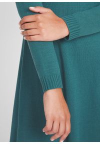 bonprix - Sukienka dzianinowa poszerzana dołem. Kolor: niebieski. Materiał: dzianina #2