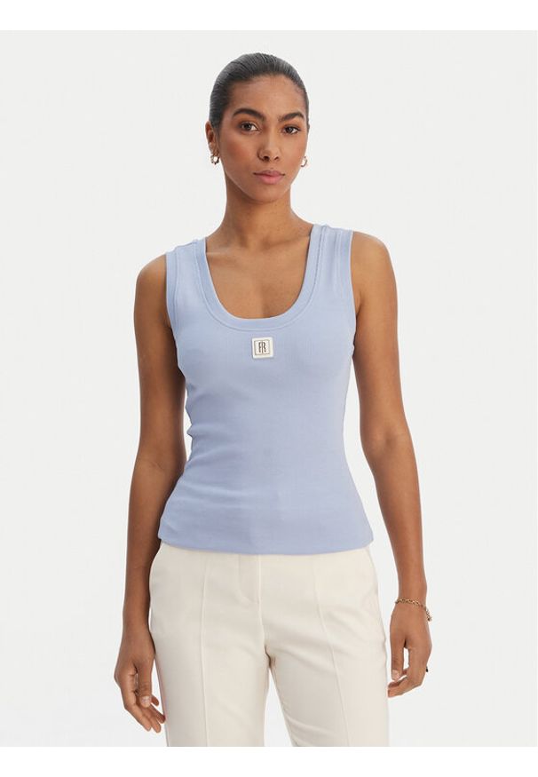 Fracomina Top FP26ST2001J40101 Błękitny Slim Fit. Kolor: niebieski. Materiał: bawełna