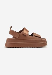 Renee - Brązowe Sandały Chunky na Platformie z Zapięciem na Rzep Lorovia. Okazja: na co dzień. Zapięcie: rzepy. Kolor: brązowy. Obcas: na platformie. Styl: casual #5