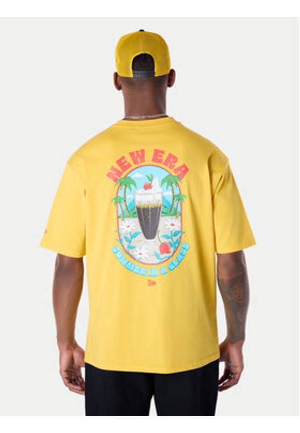 New Era T-Shirt 60596304 Żółty Regular Fit. Kolor: żółty. Materiał: bawełna