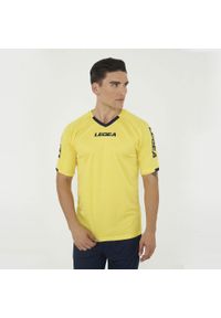 LEGEA - Koszulka koszykarska LOS ANGELES żółta. Typ kołnierza: dekolt w serek. Kolor: żółty, wielokolorowy, czarny. Materiał: materiał, mesh. Długość rękawa: krótki rękaw. Długość: krótkie. Sport: koszykówka #1