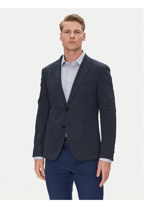 JOOP! Marynarka 17 JB-80Havardy 30046475 Niebieski Slim Fit. Kolor: niebieski. Materiał: wiskoza