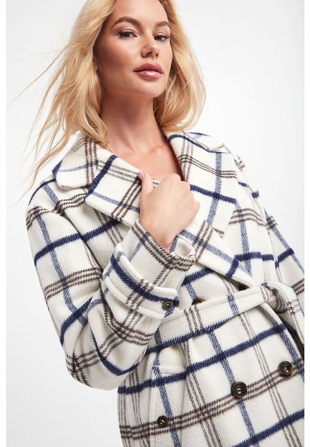 Marella Sport - Płaszcz z wełną Milord MARELLA SPORT. Materiał: wełna. Wzór: kratka. Styl: sportowy