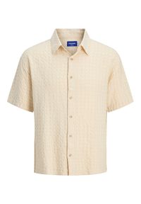 Jack & Jones - Jack&Jones Koszula Dobby 12277184 Beżowy Relaxed Fit. Kolor: beżowy. Materiał: bawełna