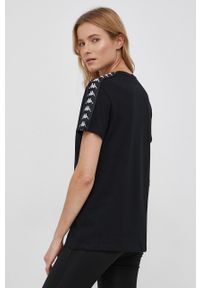 Kappa T-shirt bawełniany kolor czarny. Okazja: na co dzień. Kolor: czarny. Materiał: bawełna. Wzór: aplikacja. Styl: casual #2