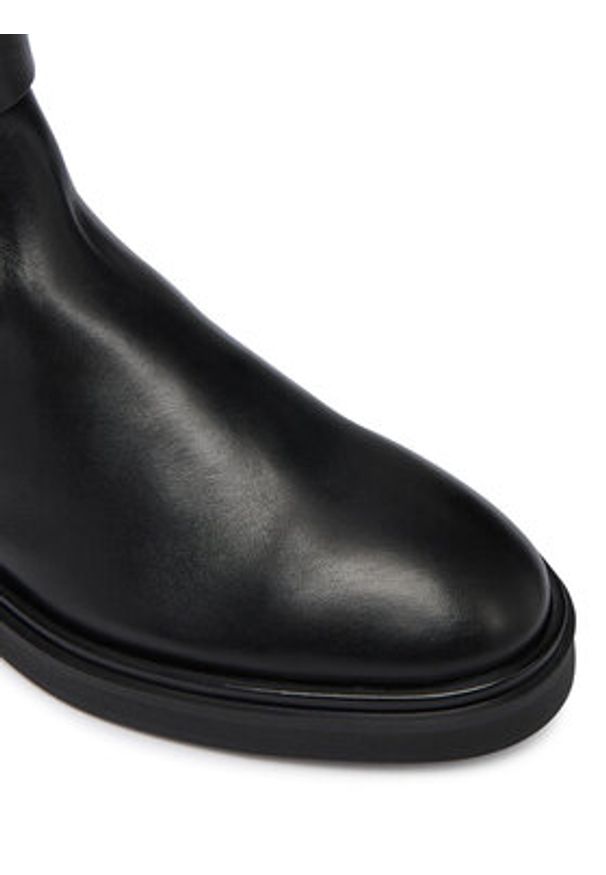 Calvin Klein Kozaki Knee Boot W/ Metal Logo HW0HW02665 Czarny. Kolor: czarny. Materiał: skóra