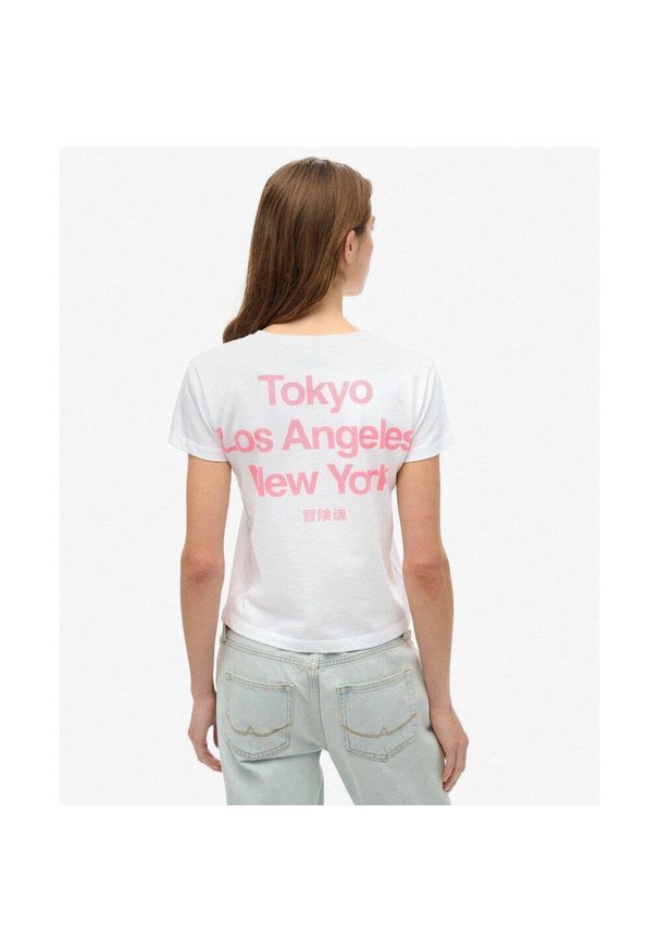 Superdry - Dopasowana koszulka Core Logo City. Kolor: biały. Materiał: bawełna