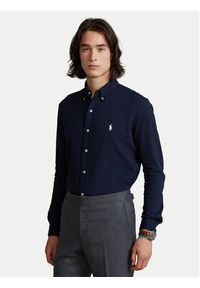 Polo Ralph Lauren Koszula 710654408016 Granatowy Regular Fit. Typ kołnierza: polo. Kolor: niebieski. Materiał: bawełna #9