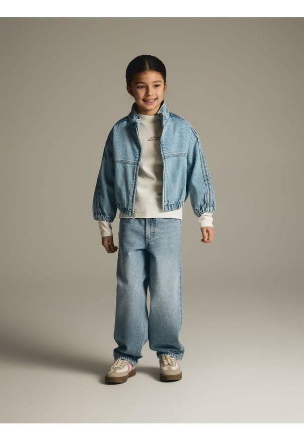 Reserved - Jeansy baggy - niebieski. Kolor: niebieski