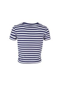 Urban Classics - T-shirt Damski W Paski Krótka. Kolor: biały, wielokolorowy, niebieski. Długość: krótkie. Wzór: paski