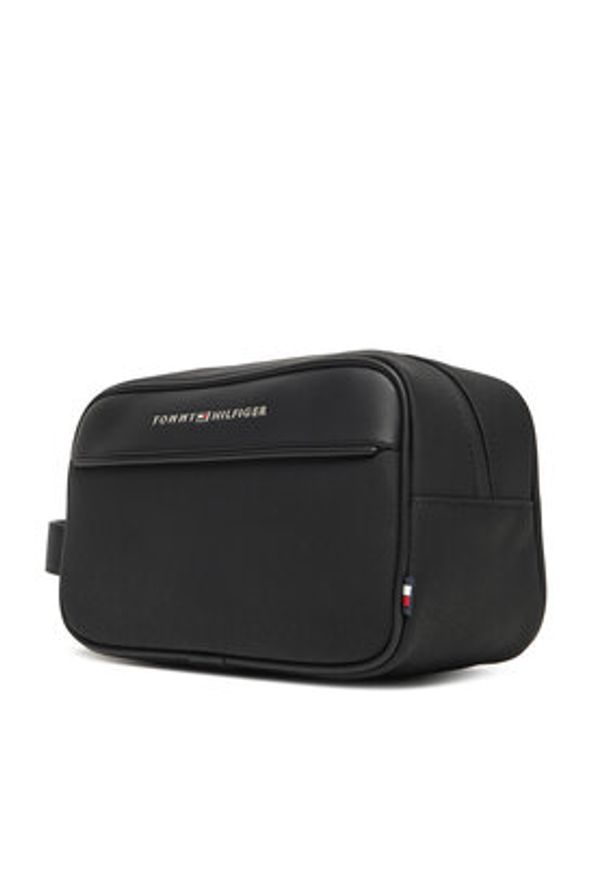 TOMMY HILFIGER - Tommy Hilfiger Kosmetyczka Th Foundation Washbag AM0AM13747 Czarny. Kolor: czarny. Materiał: skóra