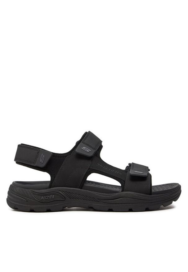 skechers - Skechers Sandały Arch Fit Motley Sd-Kontra 204349/BLK Czarny. Kolor: czarny. Materiał: skóra