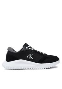 Calvin Klein Jeans Sneakersy Eva Runner Low Mg Wmm YM0YM01145 Czarny. Kolor: czarny. Materiał: skóra