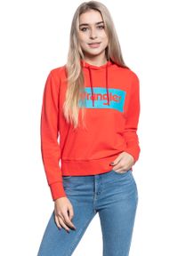 Wrangler - WRANGLER LOGO HOODIE BITTERSWEET RED W6N4HPXBO. Kolor: czerwony #4