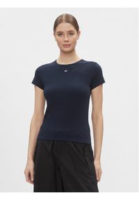 Tommy Jeans T-Shirt Essential DW0DW17383 Granatowy Slim Fit. Kolor: niebieski. Materiał: bawełna #1