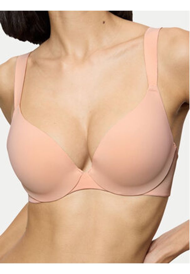 Triumph Biustonosz z fiszbiną Make-Up Illusion 10217848 Różowy. Kolor: różowy. Materiał: syntetyk