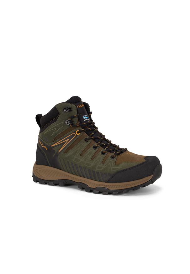 Buty trekkingowe męskie TREZETA Thunder Leather Mid z membraną WP. Kolor: zielony. Sport: turystyka piesza