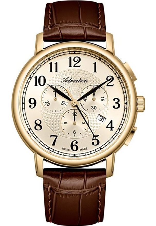 Zegarek Adriatica Zegarek męski Adriatica A8256.1221CH brązowy. Kolor: brązowy