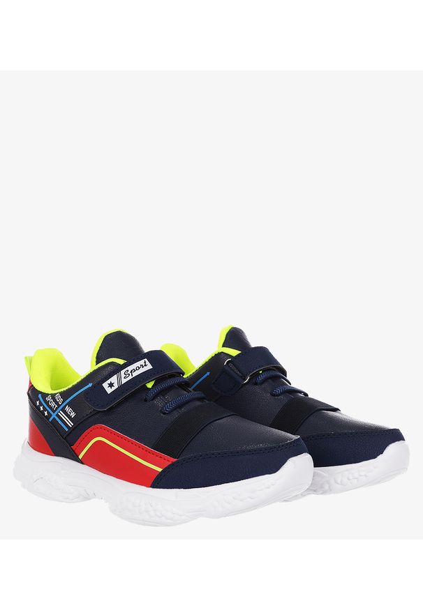 Casu - Granatowe buty sportowe na rzep casu 5xc8061-s. Zapięcie: rzepy. Kolor: niebieski