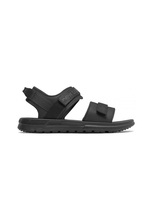 Sandały New Balance SUA250K1 - czarne. Nosek buta: otwarty. Zapięcie: rzepy. Kolor: czarny. Materiał: tworzywo sztuczne. Wzór: paski. Sezon: lato. Styl: klasyczny