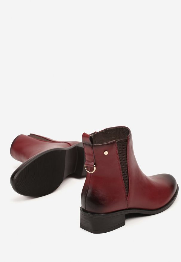 Born2be - Czerwone Botki Sztyblety z Elastyczną Wstawką Verithelle. Okazja: na co dzień. Kolor: czerwony. Materiał: jeans. Obcas: na obcasie. Styl: casual, elegancki. Wysokość obcasa: średni