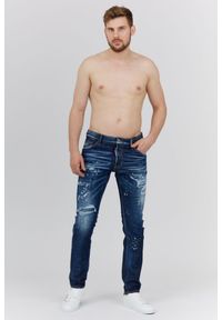 DSQUARED2 Granatowe jeansy męskie cool guy jean. Kolor: niebieski. Wzór: aplikacja #7