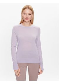 Calvin Klein Sweter K20K205777 Fioletowy Regular Fit. Kolor: fioletowy. Materiał: wełna