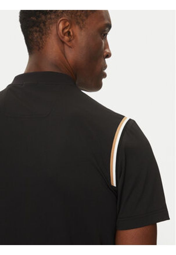 BOSS Polo Pariq 50534347 Czarny Slim Fit. Typ kołnierza: polo. Kolor: czarny. Materiał: syntetyk