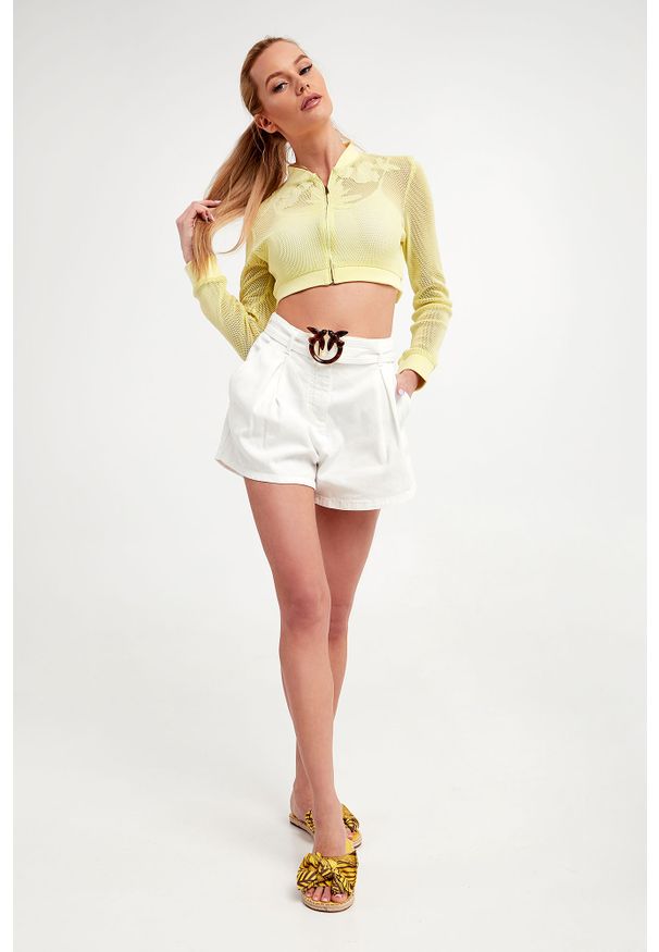 Pinko - Bluza damska Querceto PINKO. Typ kołnierza: kaptur, kołnierzyk stójkowy. Wzór: ażurowy, haft, kwiaty