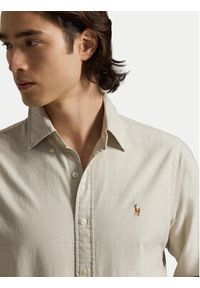 Polo Ralph Lauren Koszula 710792161019 Beżowy jasny Slim Fit. Typ kołnierza: polo. Kolor: beżowy. Materiał: bawełna #5