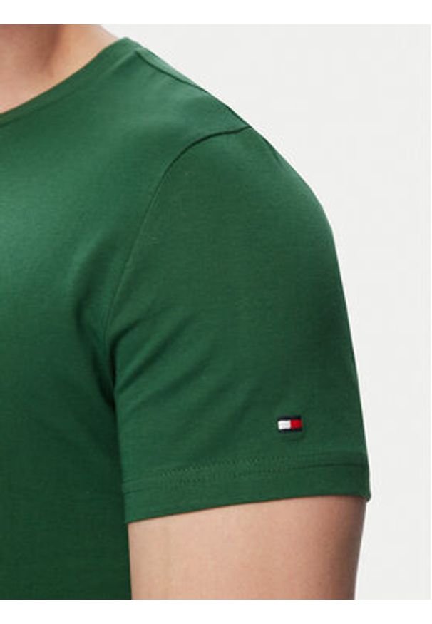 TOMMY HILFIGER - Tommy Hilfiger T-Shirt Logo MW0MW11797 Zielony ciemny Regular Fit. Kolor: zielony. Materiał: bawełna