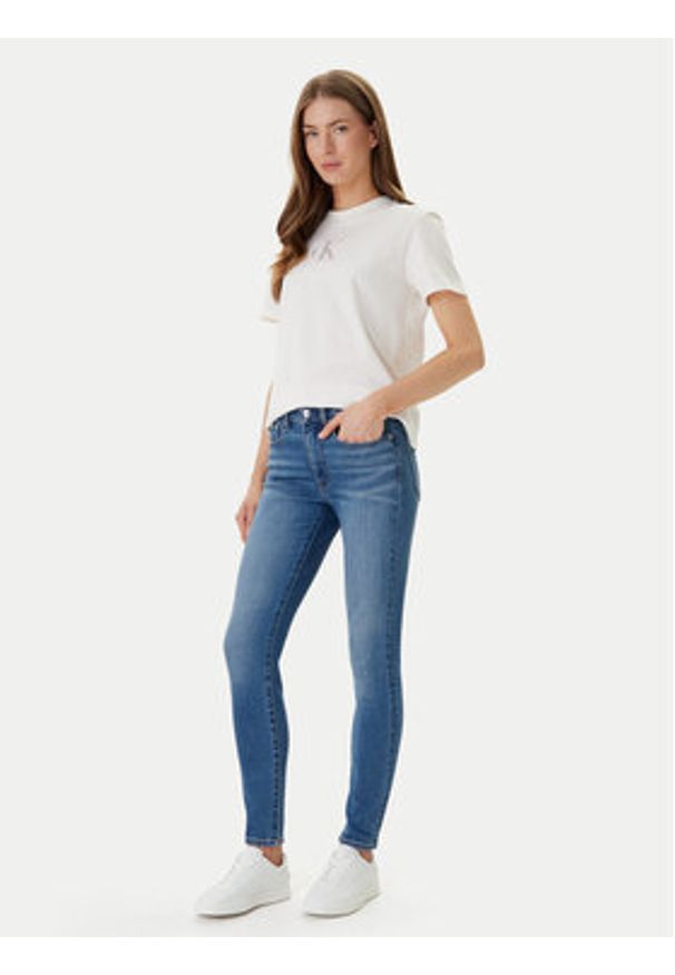 Calvin Klein Jeans T-Shirt Classic Foil LV047E804G Biały Regular Fit. Kolor: biały. Materiał: bawełna