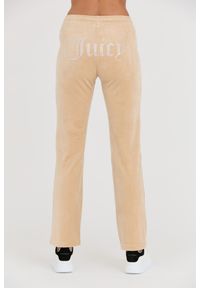 Juicy Couture - JUICY COUTURE Beżowe damskie spodnie dresowe Tina Track Pants, Rozmiar L. Kolor: beżowy. Materiał: dresówka #6