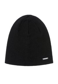Ochnik - Klasyczna czarna czapka zimowa męska. Kolor: czarny. Materiał: akryl. Sezon: zima. Styl: klasyczny #2