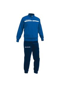 Dres piłkarski dla dorosłych Givova Campione Niebiesko-Granatowy. Kolor: niebieski, wielokolorowy, biały. Materiał: dresówka, polar. Sport: fitness, piłka nożna #2