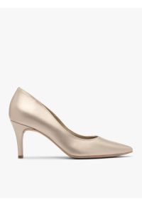Ryłko - Platynowe czółenka na szpilce. Nosek buta: okrągły. Kolor: szary. Materiał: skóra. Obcas: na szpilce. Styl: street. Wysokość obcasa: średni #1